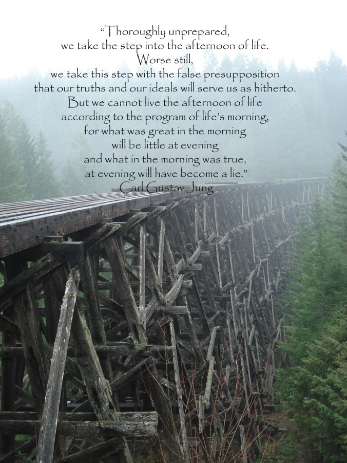 thoroughly unprepared we take the step into the afternoon of our life